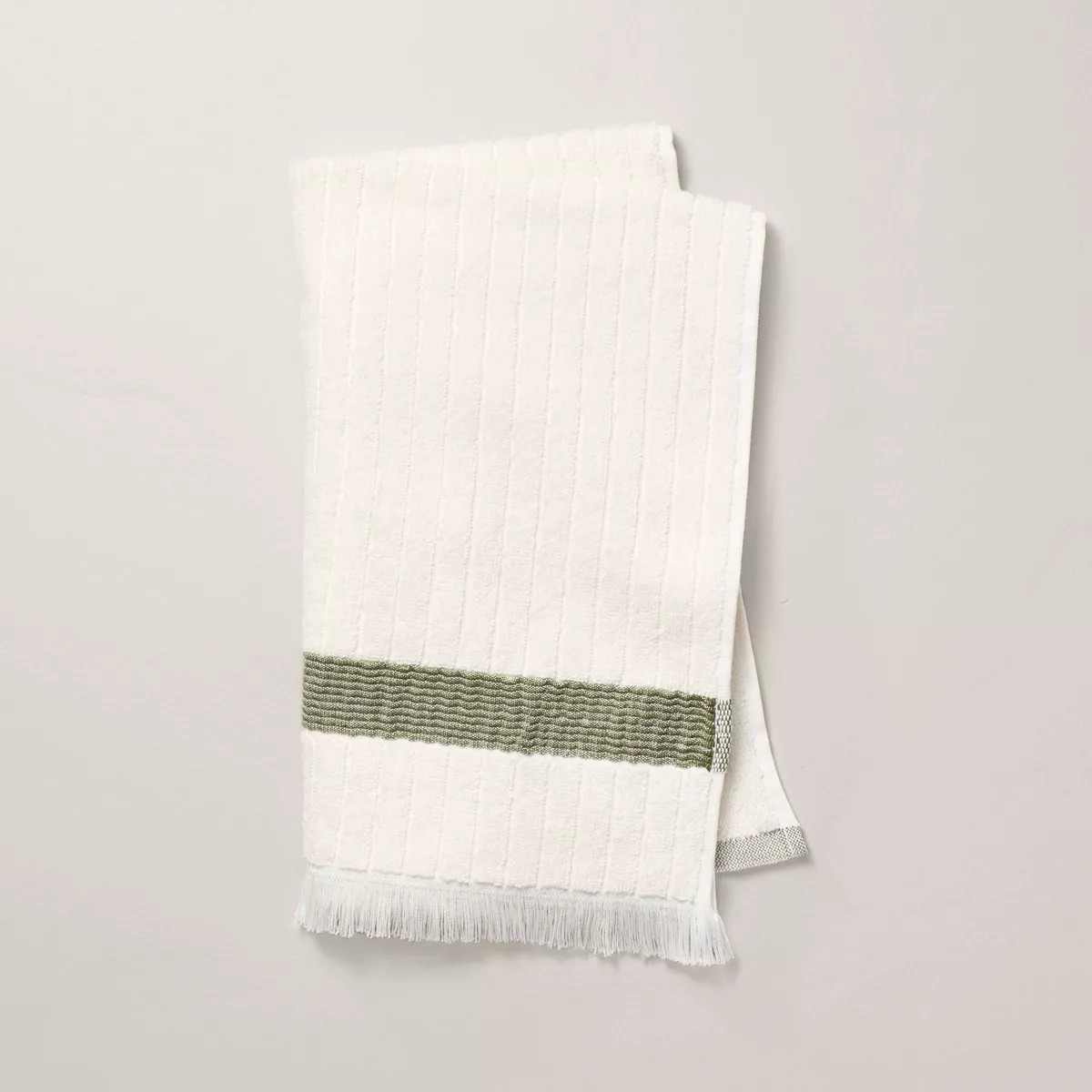 Textured Stripe Terry Bath Towel with Fringe - Hearth & Hand™ with Magnolia | Target