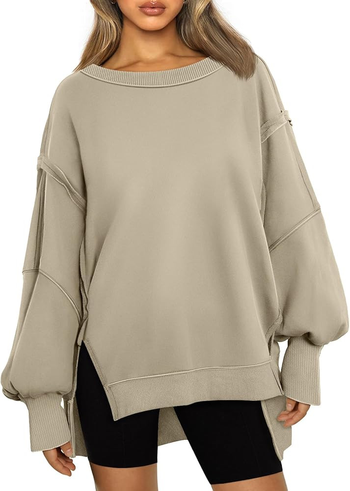 AUTOMET Womens Oversized Crewneck Sweatshirts Casual Long Sleeve Shirts Loose Fit Hoodies 2024 Wi... | Amazon (US)