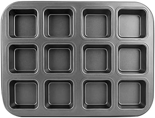 Beasea Brownie Pan with Dividers, 1 Set 12 Square Cavity Mini Cake Non Stick Baking Carbon Steel ... | Amazon (US)