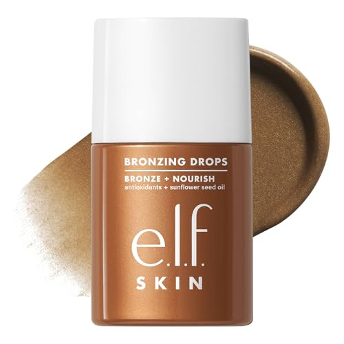 e.l.f. SKIN Bronzing Drops, Liquid Face Tinted Serum with Vitamin E & Sunflower Oil, Shimmer Finish, Vegan & Cruelty-Free, Copper Gold | Amazon (US)