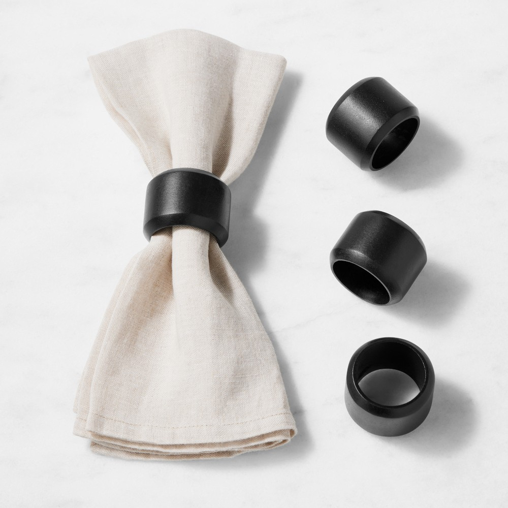 Black Wood Napkin Rings, Set of 4 | Williams-Sonoma