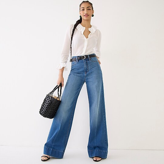 Wide-leg denim trouser in Pearl Street wash | J. Crew US