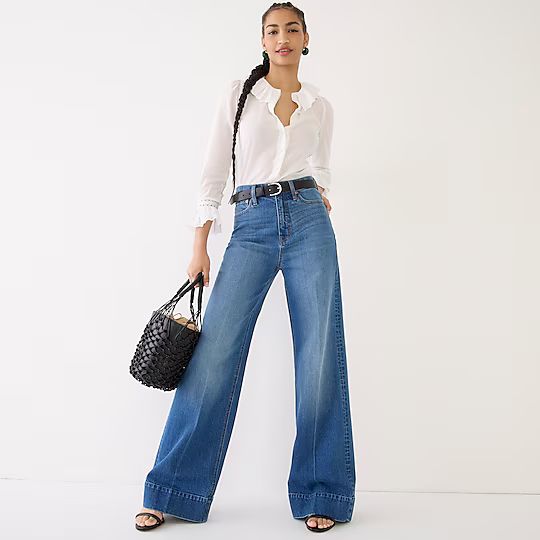 Wide-leg denim trouser in Pearl Street wash | J.Crew US