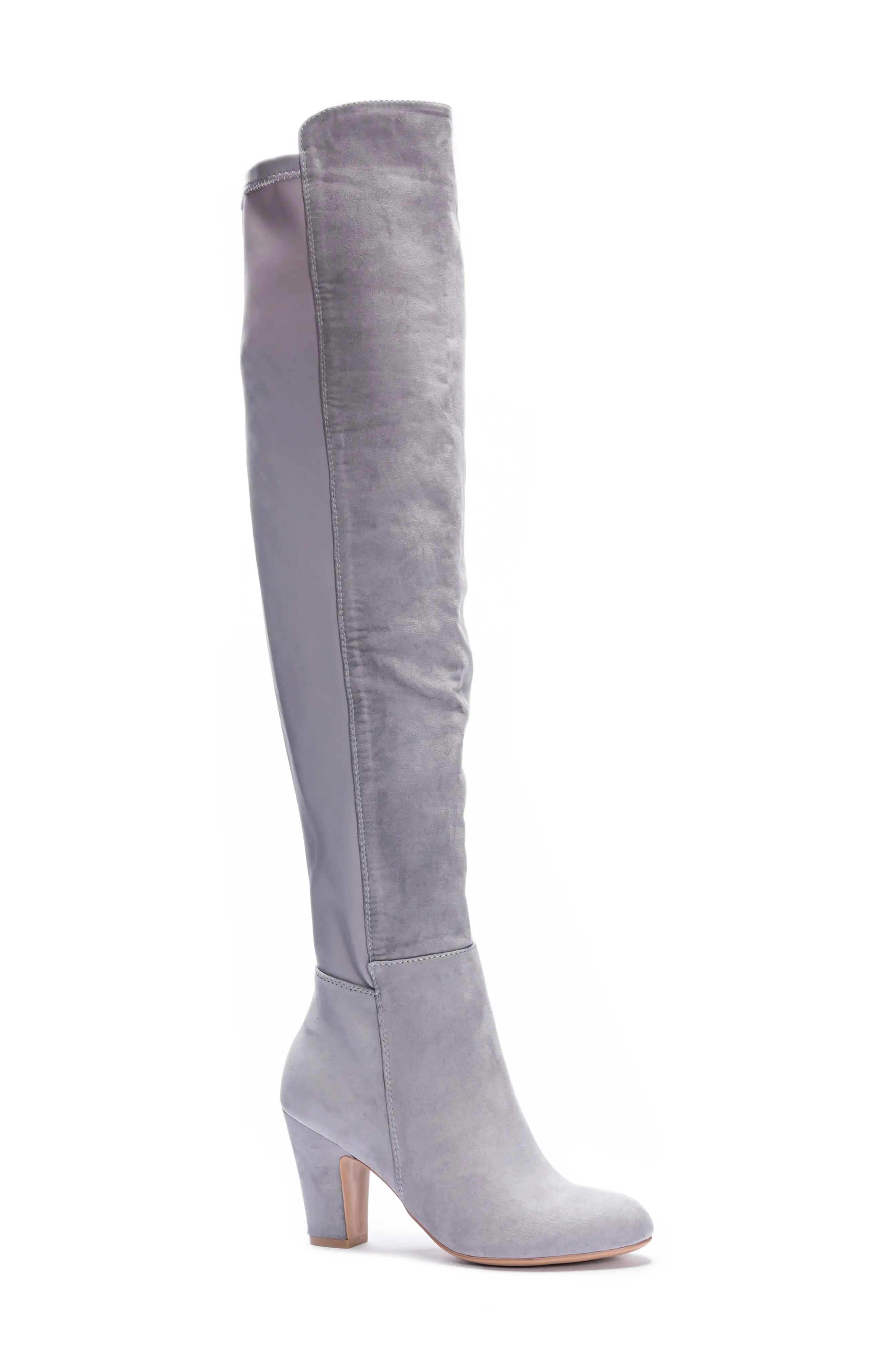 Chinese Laundry Canyons Over the Knee Boot, Size 9 in Grey Suedette at Nordstrom | Nordstrom