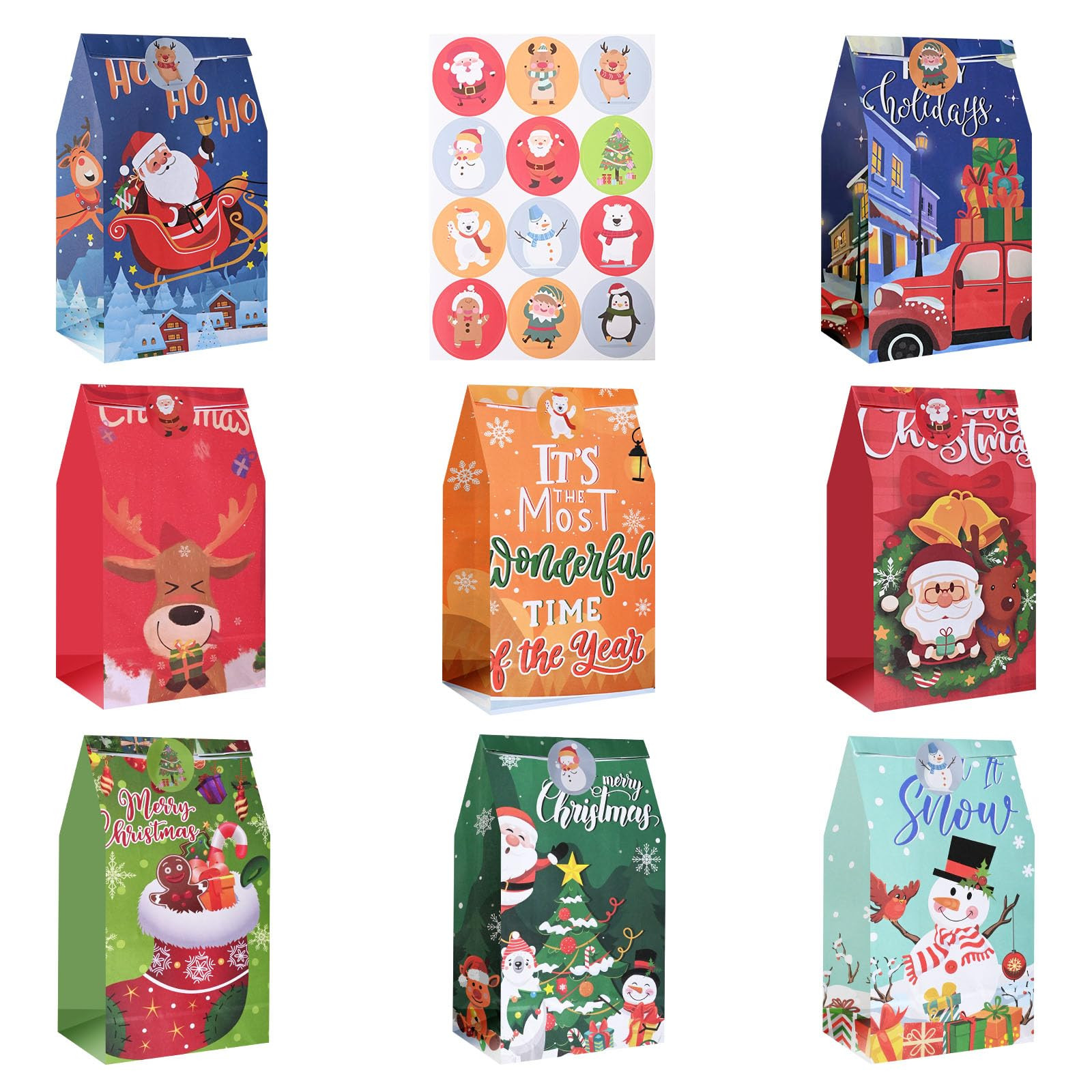 leconico Christmas Treat Bags - 24pcs Christmas Paper Treat Bags, Premium Xmas Candy Bags Treat B... | Amazon (US)