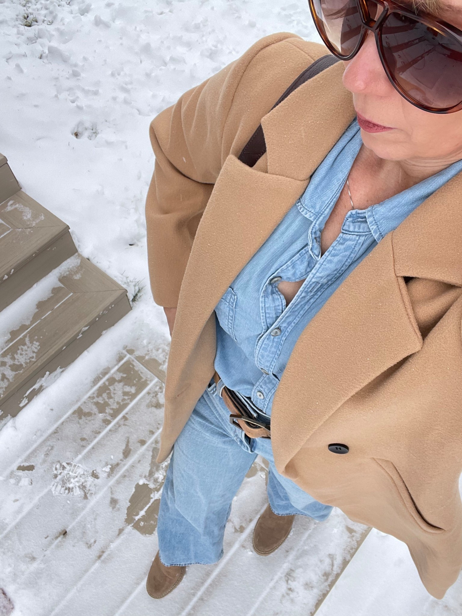 Best winter coat from Amazon! High quality & fit! I have it in gray as well! Paired it with Levi’s & a denim shirt. Matching belt & boots. Trending oversized sunglasses make the look complete! 
OOTD!

Coat - med tts
Levi’s - 27 tts
Boots - tts
Shirt - med tts

#amazonfashion #levis #momonthego #over40fashion #lifestylewithlauna


#LTKCyberWeek #LTKOver40 #LTKootd