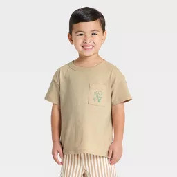 Toddler Boys' Scoop Shack Oversized T-Shirt - Cat & Jack\u2122 Beige 3T | Target