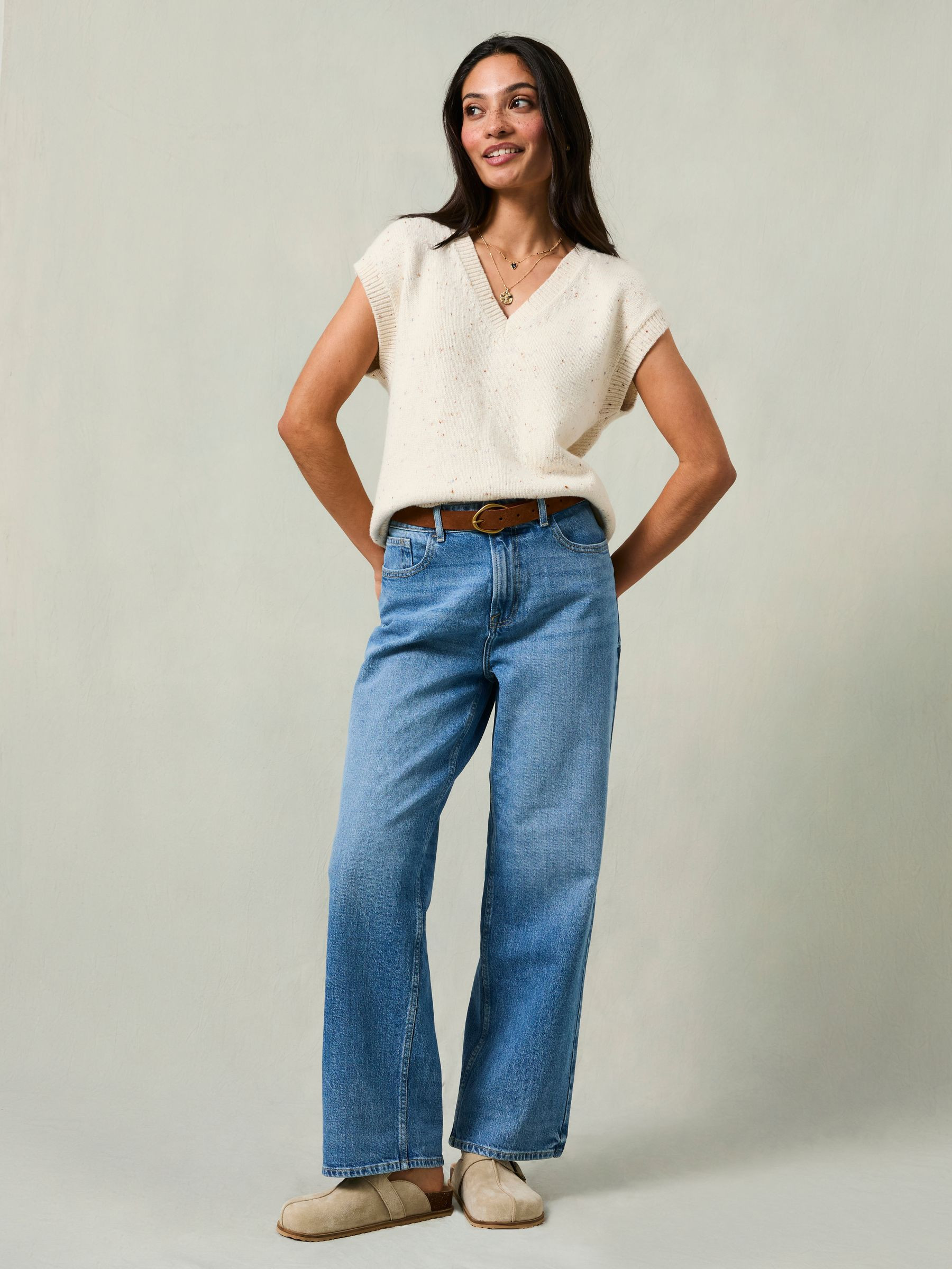 Filby Light Wash Relaxed Straight Jeans | FatFace | Fat Face