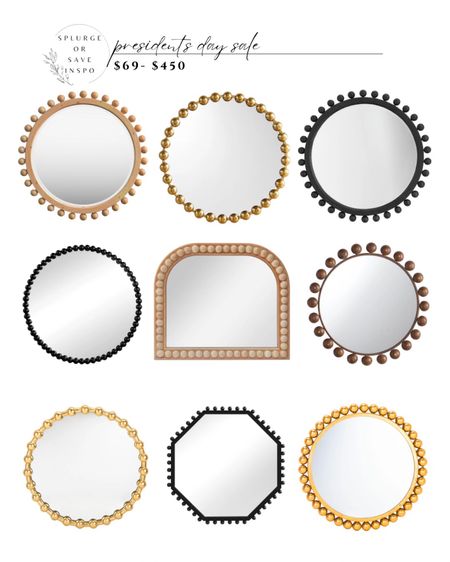 Mirror. Round mirror.  Beaded mirror. Brass mirror. Black mirror.  Brown mirror. Modern mirror. Hexagon mirror. 

#LTKhome #LTKsalealert #LTKFind