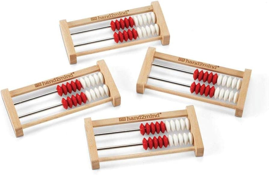 hand2mind Mini 20 Bead Wooden Rekenrek, Abacus for Kids Math, Math Manipulatives Kindergarten, Co... | Amazon (US)