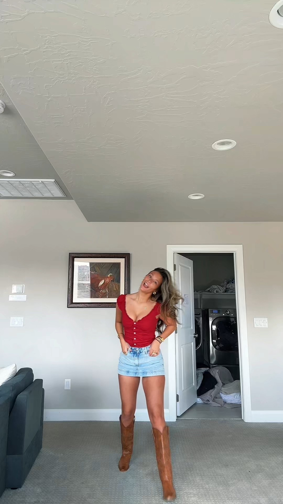 spring fits! #ootd #springootd #springfits #skirt #denimskort #skort #miniskirt #cutetop 