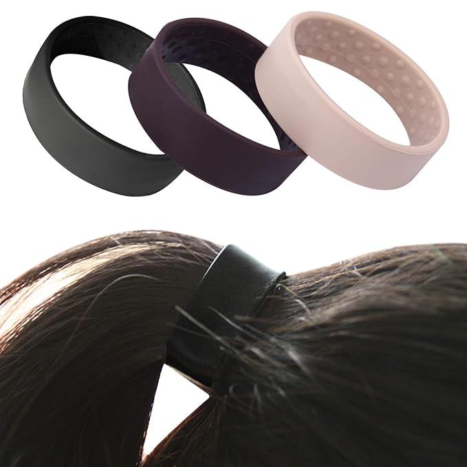 Colle Silicone Ponytail Holder Hairband Foldable Hair Scrunchie Hair Ring Rope Stationarity Elast... | Amazon (US)