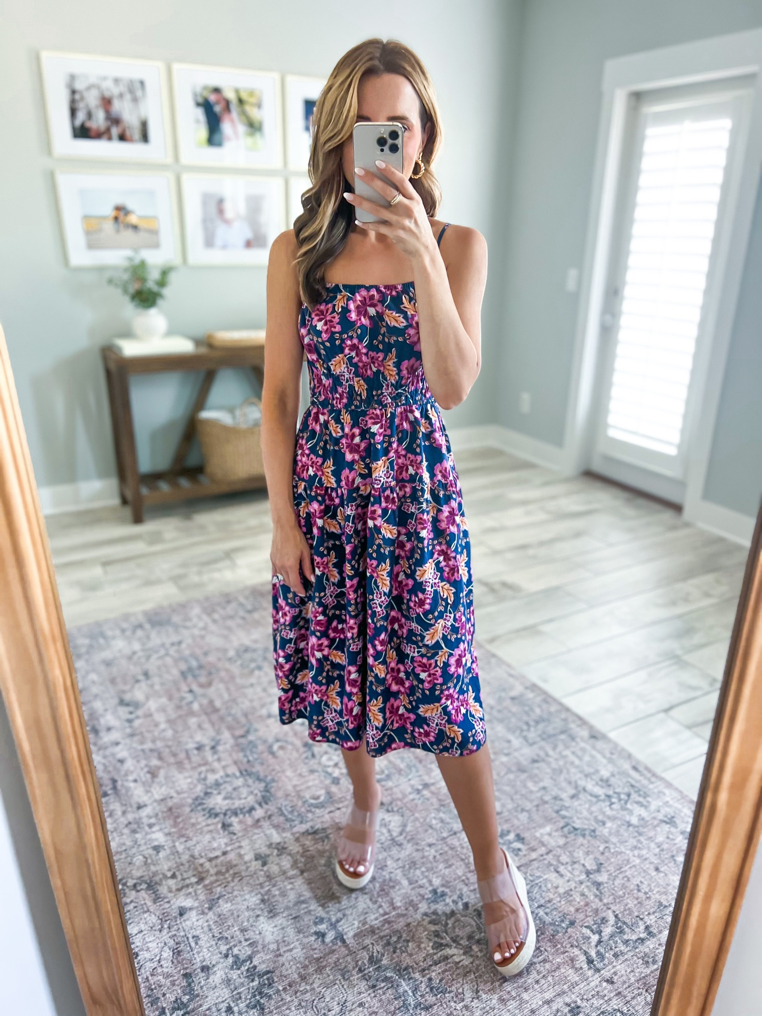 Old Navy floral midi dress (XSP). Vacation outfit. Vacation dress. Spring dress. Spring Outfit. Baby shower dress. Wedding shower dress. Straps are adjustable!

#LTKunder50 #LTKwedding #LTKtravel