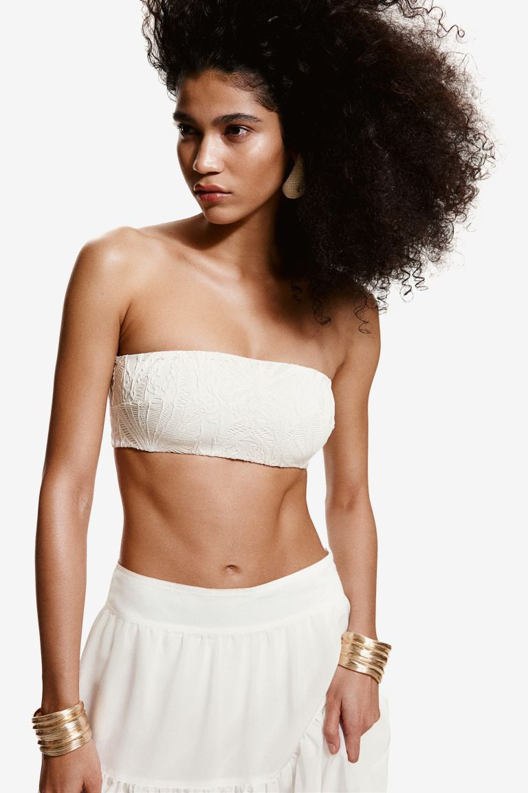 Padded bandeau bikini top - White - Ladies | H&M GB | H&M (UK, MY, IN, SG, PH, TW, HK)