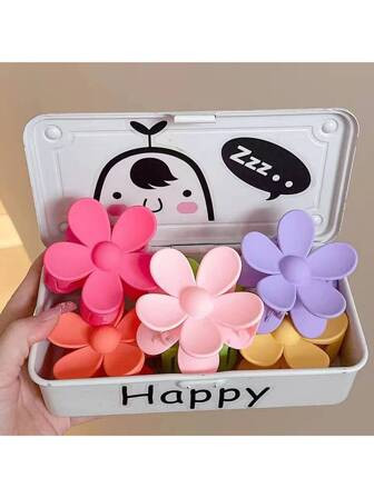 6pcs Women's Sweet Flower Shaped Hair Claw For Everyday Use | SHEIN
