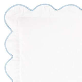 Emma Scalloped Duvet Cover with Monogram Frame & Hidden Button Closure | Ballard Designs, Inc.