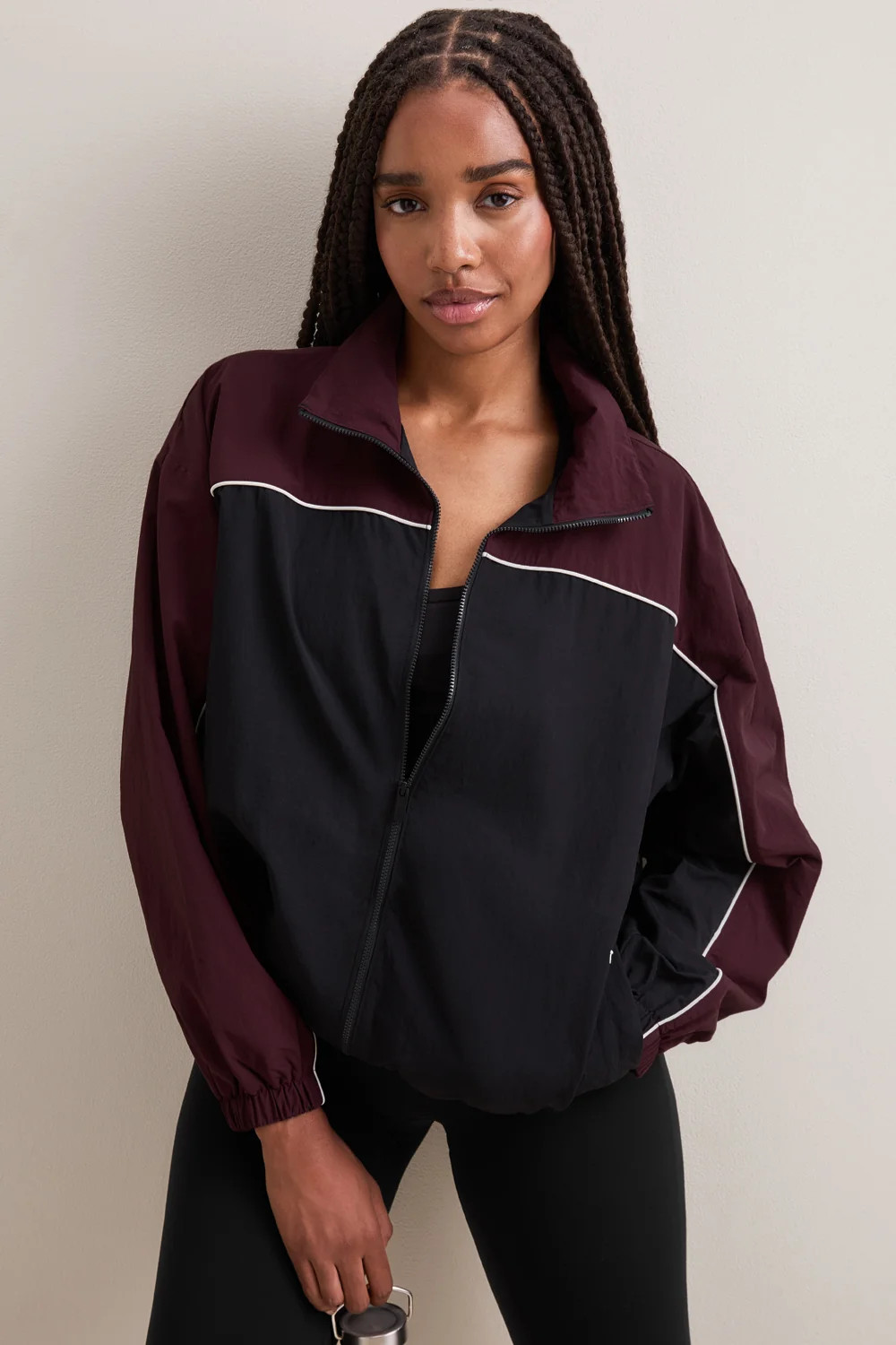 Multiway Contrast Windbreaker - Burgundy | TALA (UK)