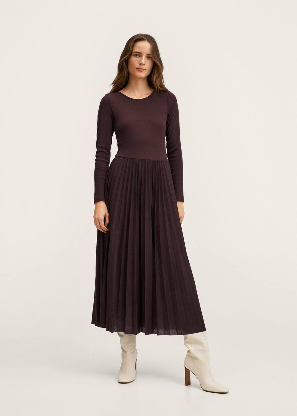 Pleated knitted dress | MANGO (US)