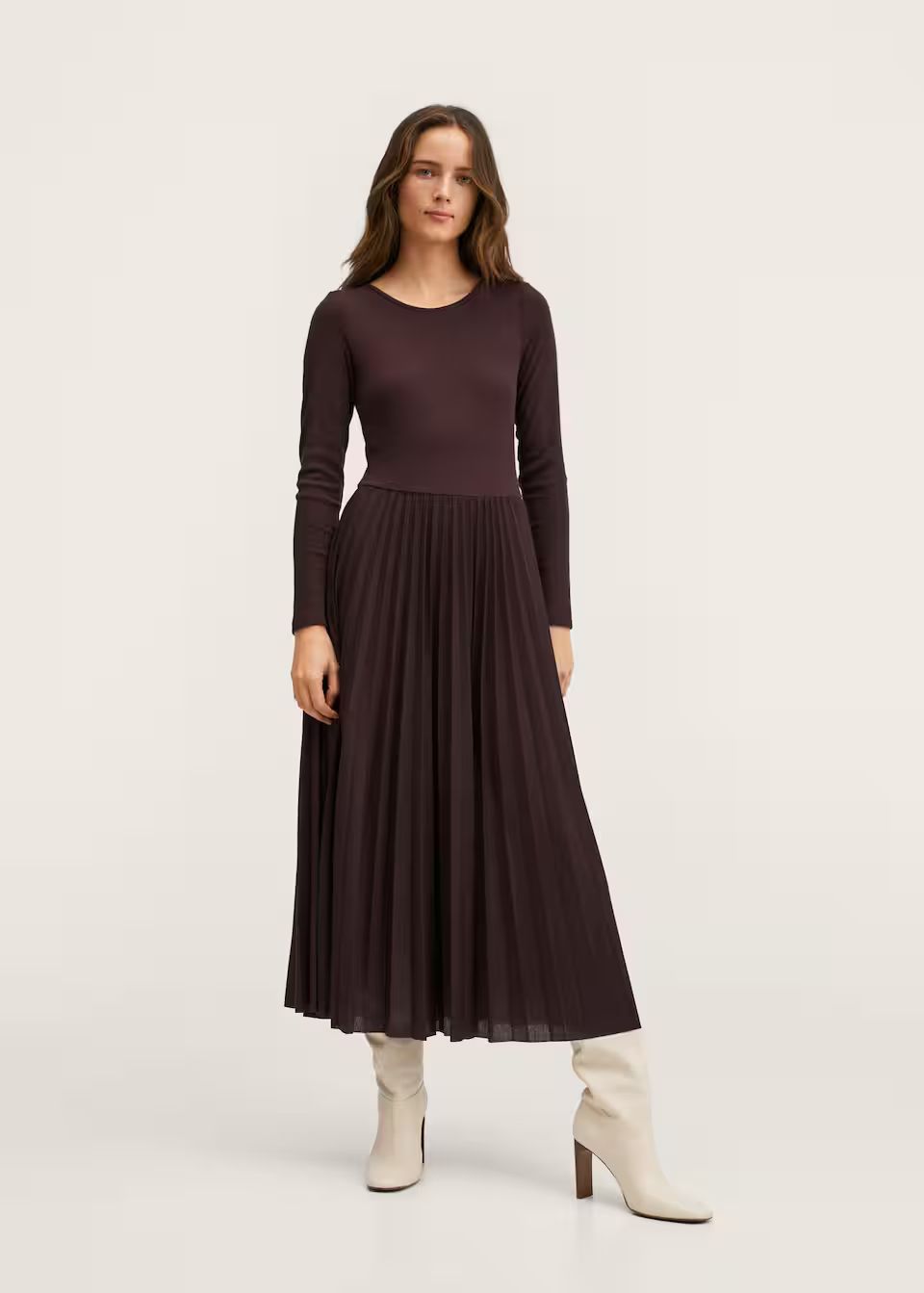 Pleated knitted dress | MANGO (US)