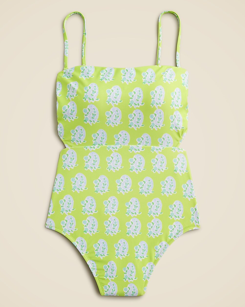 SZ Blockprints™ X J.Crew cutout one-piece swimsuit in green paisley | J. Crew US