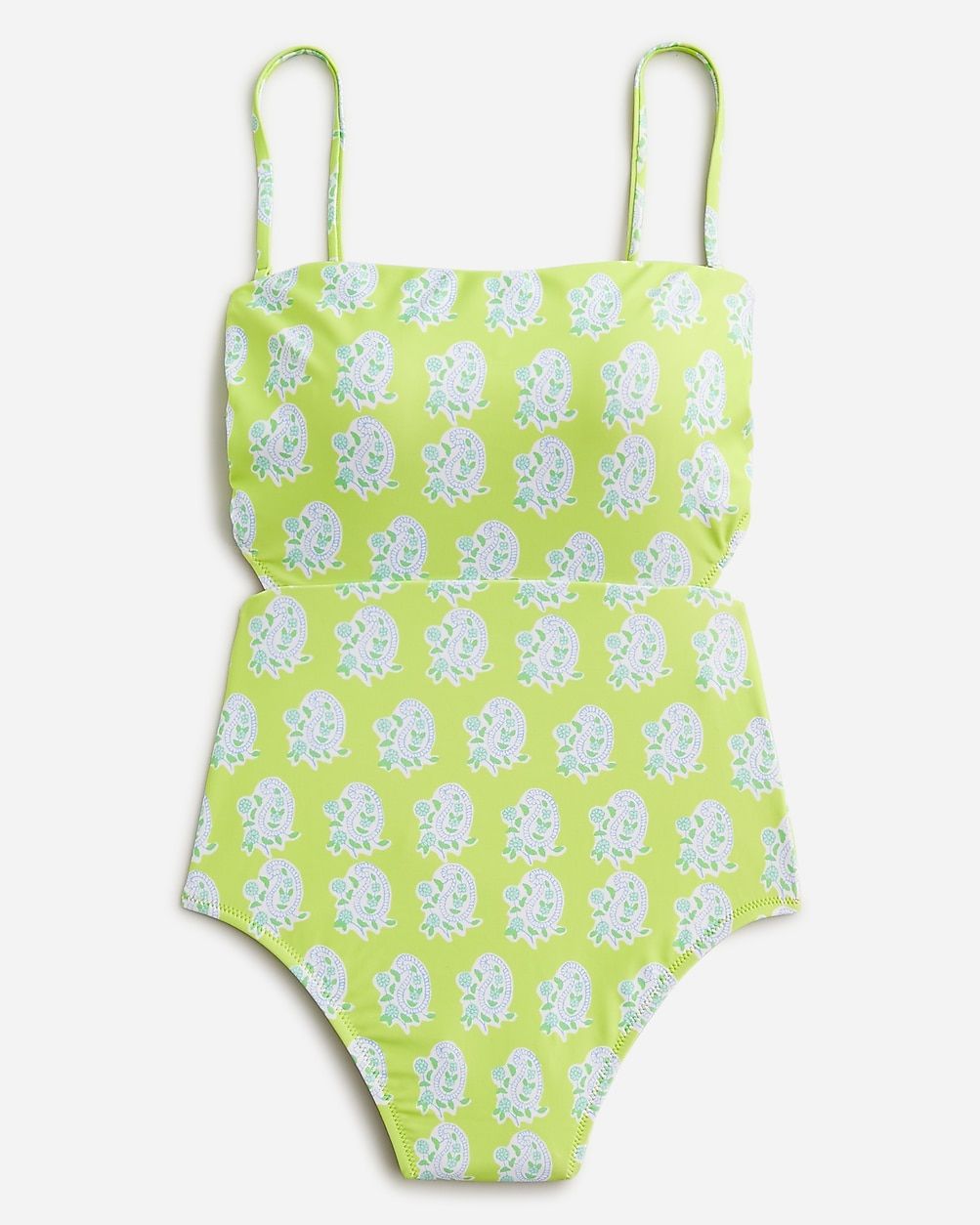 SZ Blockprints™ X J.Crew cutout one-piece swimsuit in green paisley | J.Crew US