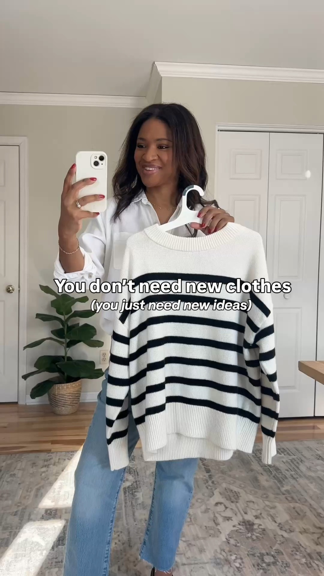 I’m wearing a medium in the sweater! Jeans are a size 4 / 27 

#ltkootd #ltksalealert #ltkover40

