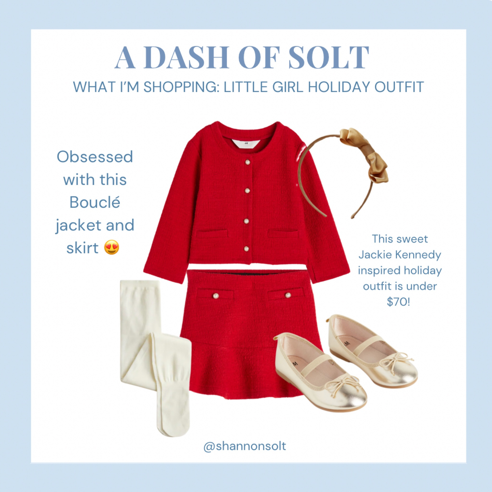 Classic, timeless and very Jackie Kennedy inspired outfit for little girls! Cute holiday outfit! 

Holiday dress, holiday outfit, kid holiday outfit, little girl holiday, boulcé jacket, mini lady jacket, skirt, red dress, ballet flats, girl style, kid style, preppy, preppy style, Christmas, Christmas outfit, thanksgiving outfit, classic style, timeless style 

#LTKHoliday #LTKkids #LTKSeasonal