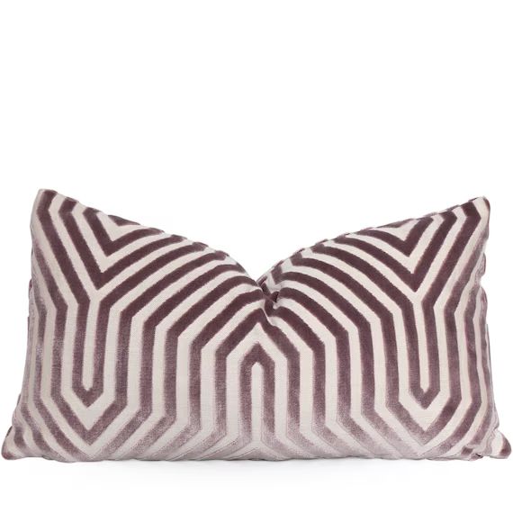 Schumacher Vanderbilt Lilac Pillow cover, 14x20" Long Lumbar Zippered Cushion Sham, High End Read... | Etsy (US)