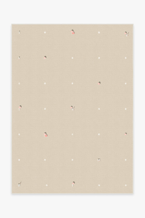 Gray Malin Umbrella Dot Cream & Pink Rug | Ruggable