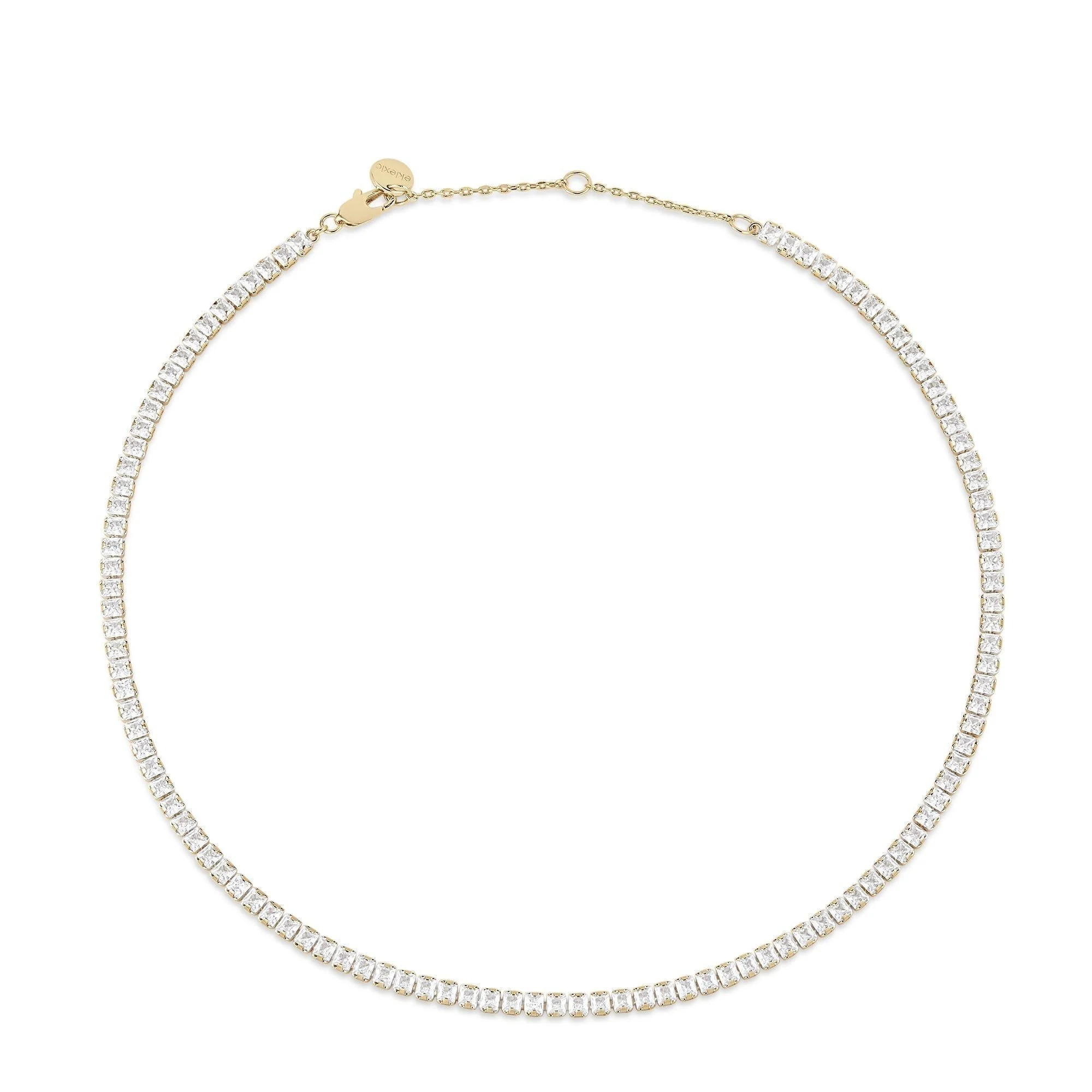 Square CZ Tennis Necklace | Eklexic