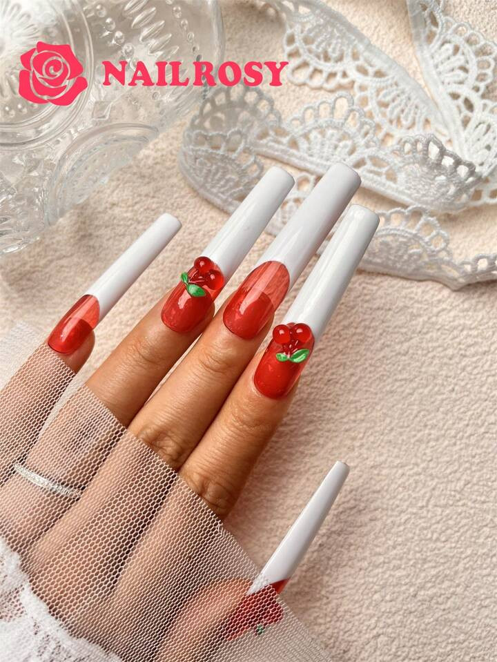 10Pcs Handmade Press On Nail Extra Long False Nail Box Included Fake Nail Tip Nail Stickers Blusc... | SHEIN