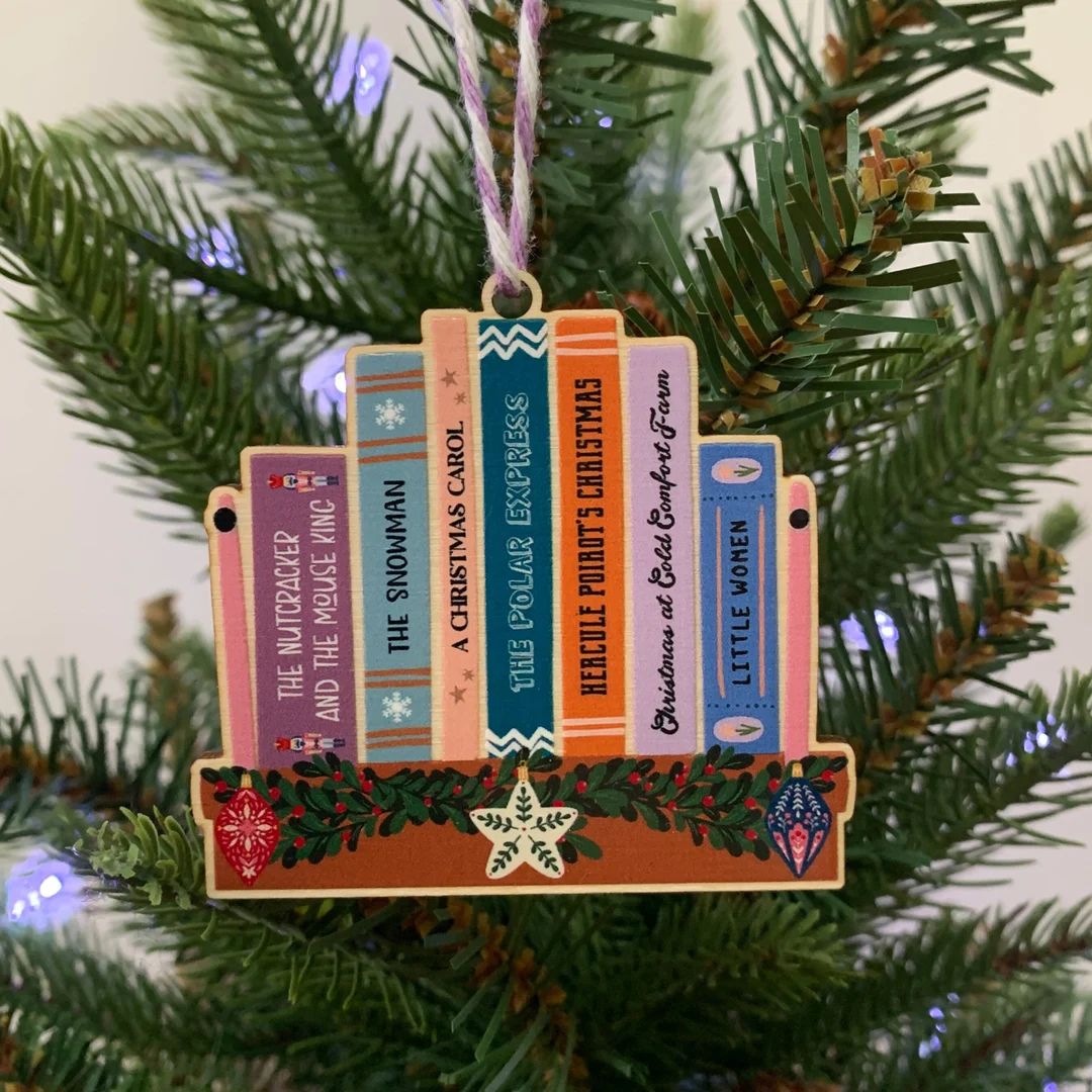 Festive Bookshelf Wooden Christmas Tree Decoration - Bookish - Little Women - The Nutcracker - Gi... | Etsy (US)