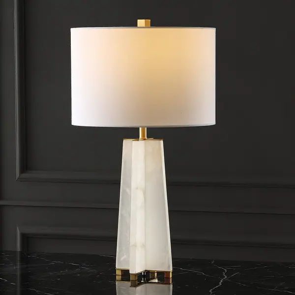 SAFAVIEH Couture Lighting 26.75-inch Kraus Alabaster Table Lamp - 15 IN W x 15 IN D x 26.75 IN H | Bed Bath & Beyond