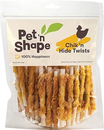 Amazon.com : Pet 'n Shape Chik 'n Hide Twists – Chicken Wrapped Rawhide Natural Dog Treats, Sma... | Amazon (US)