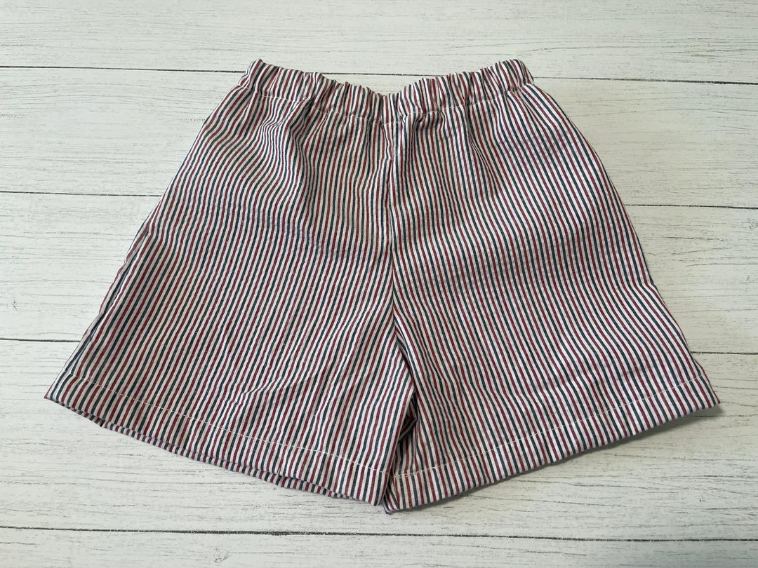 Red and Navy Seersucker Stripe Shorts Infant, Toddler, and Child Size NB/3 Months to Size 7 - Ets... | Etsy (US)