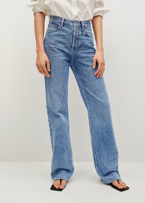 High waist straight jeans | MANGO (US)