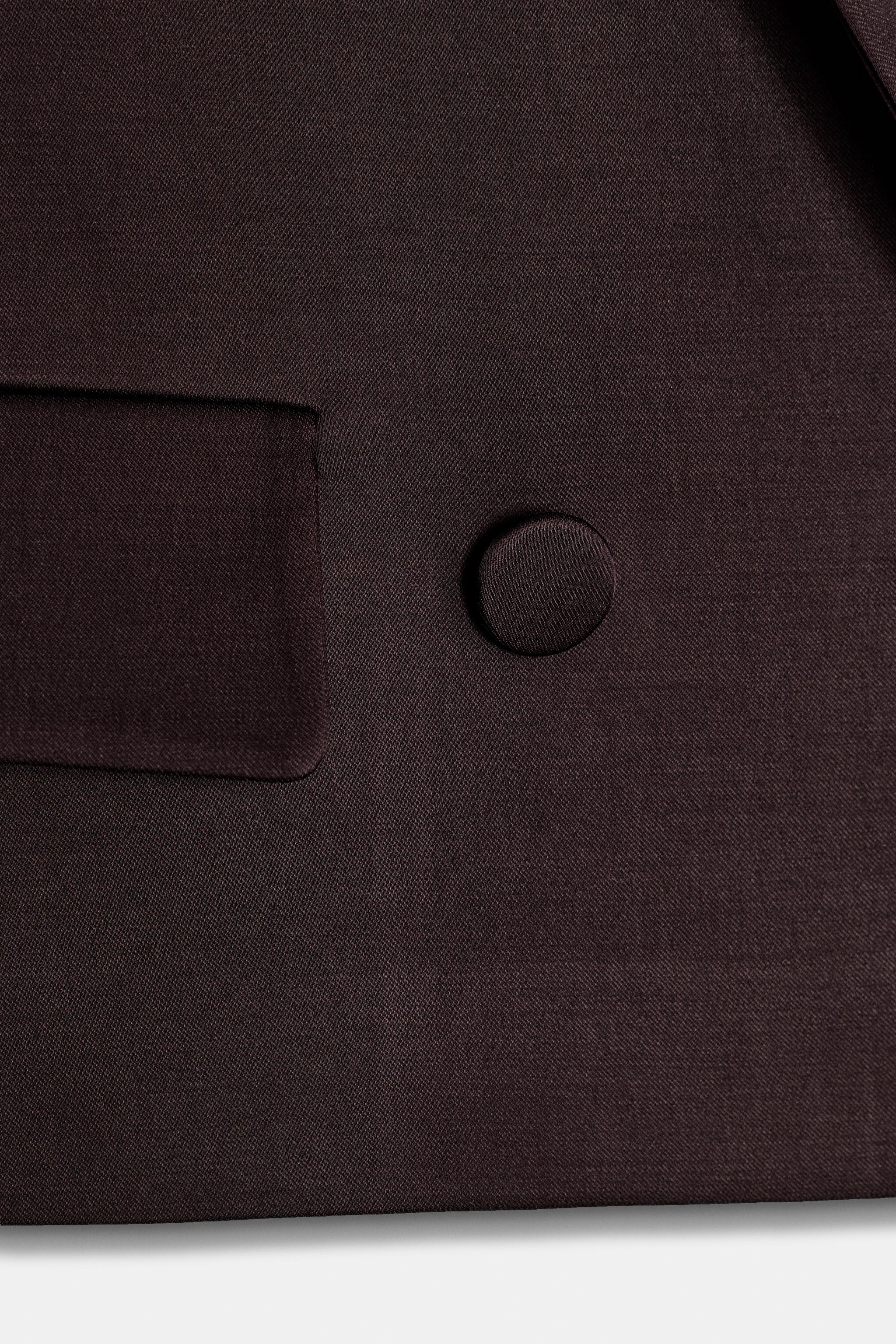 DOUBLE-BREASTED SATIN BLAZER | Zara UK