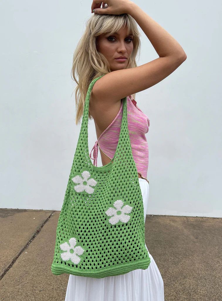Katson Crochet Bag Green | Princess Polly US