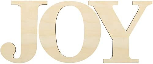3 Pieces 12 Inch Christmas Wooden Large Joy Letter Home Sign Rustic Christmas Wooden Letter Wreath O | Amazon (US)