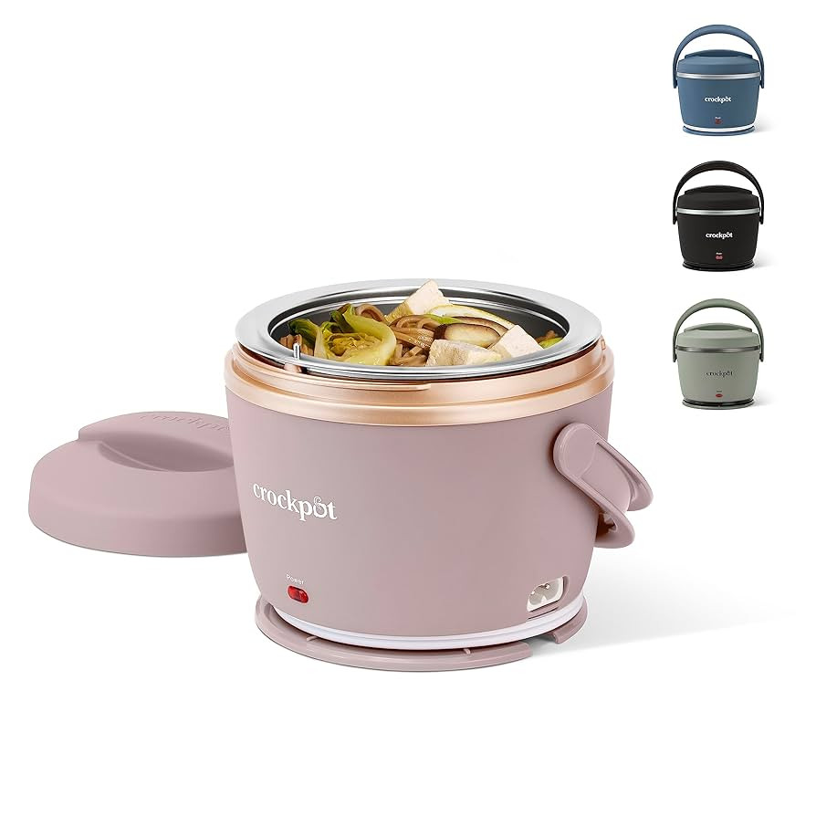 Crock-Pot 20-Ounce Electric Lunch Box Portable Food Warmer Blush Pink | Perfect for Travel Car On... | Amazon (US)