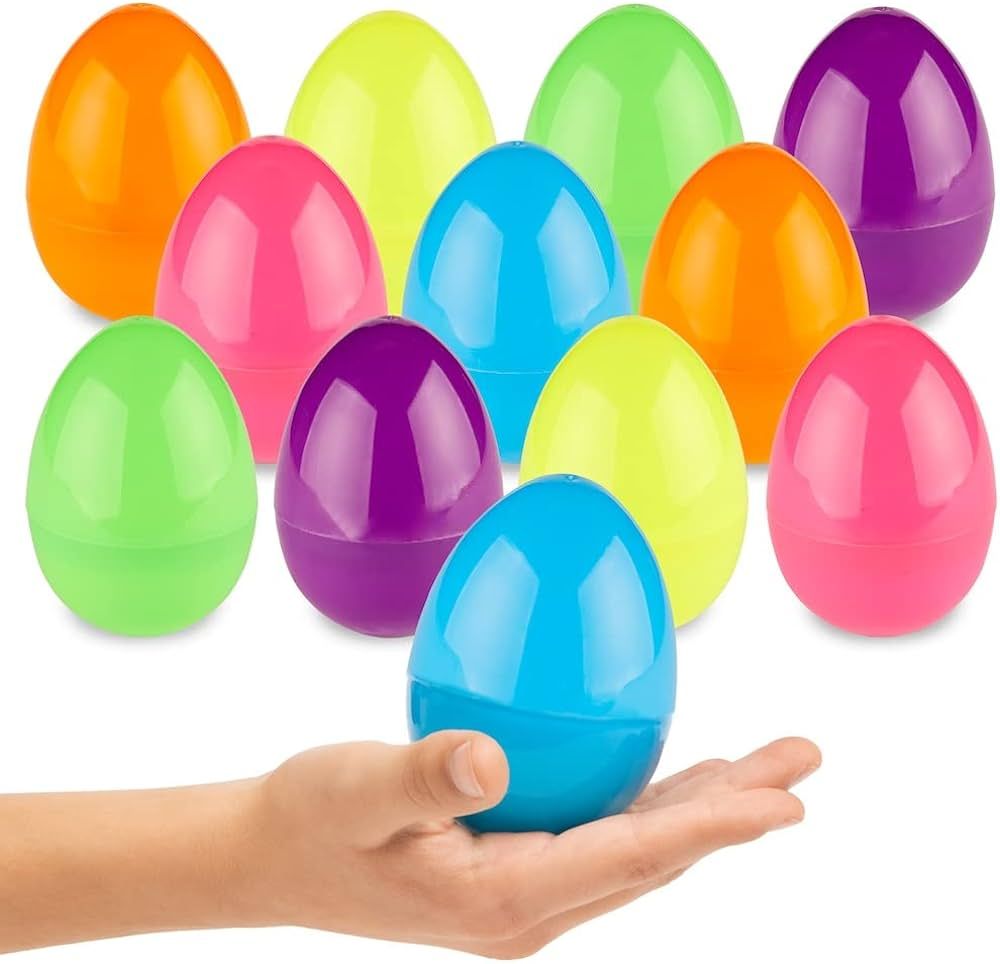 Prextex 3.5” Unfilled Easter Eggs Empty, 36 pcs - Empty Plastic Eggs Fillable with Candy, Treat... | Amazon (US)
