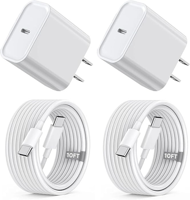 iPhone 15 16 Charger Fast Charging,Extra Long 10FT USB C to USB C Cable 20W USBC Apple Fast Charg... | Amazon (US)