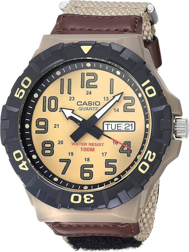 Casio MRW200H Series | Men's Analog Watch | Sporty Design | 100 Meter Water Resistance | Date Dis... | Amazon (US)