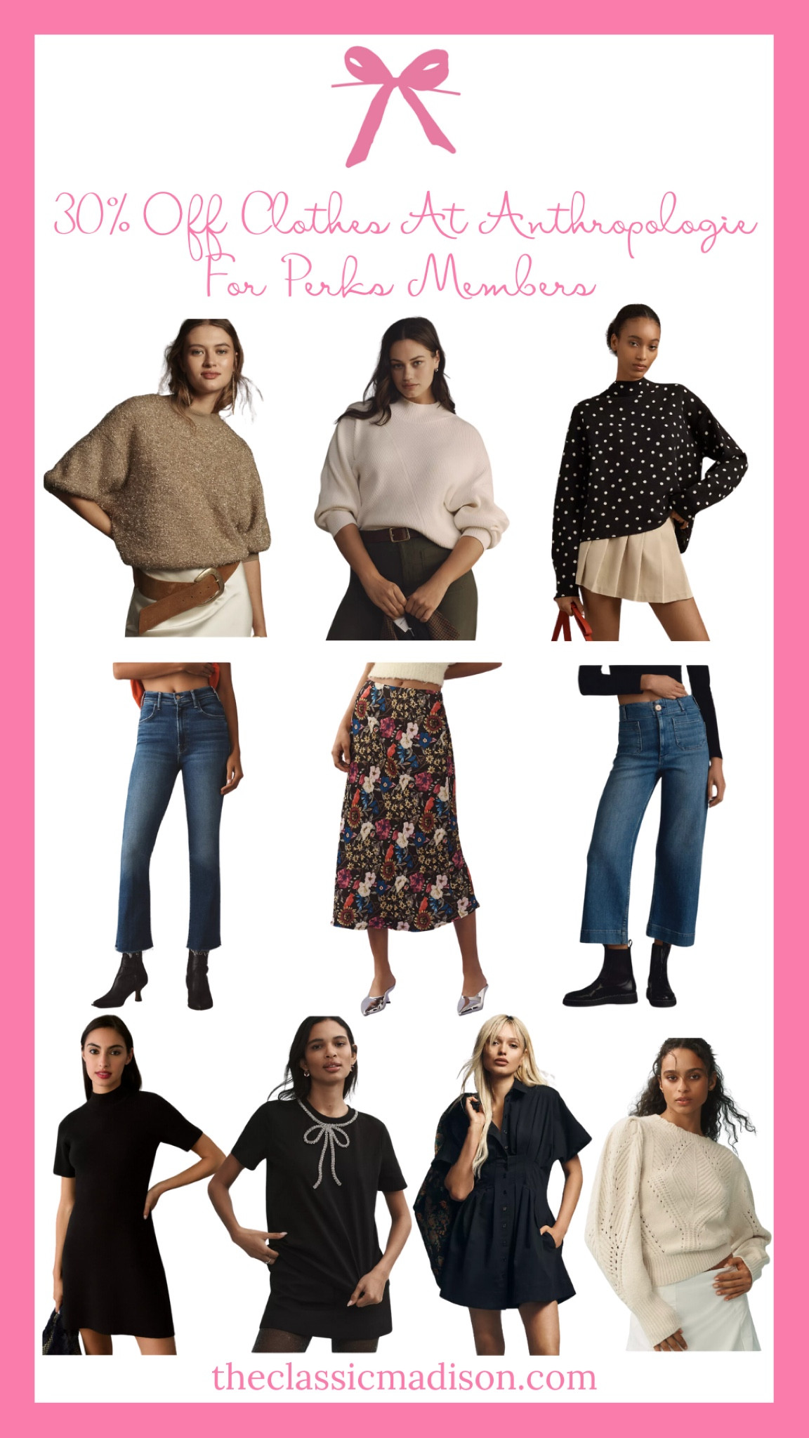 ✨ Perks members, this one’s for you! Anthropologie’s 30% off clothing sale is perfect for stocking up on chic outfits this season. Tap to shop before it’s gone! 🖤 #HolidayStyle #AnthroClothing #BlackFridayReady

#LTKStyleTip #LTKSaleAlert #LTKCyberWeek