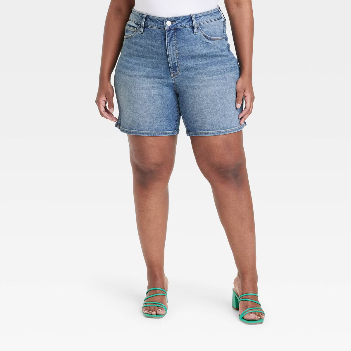 Women's High-Waisted Bermuda Jean Shorts - Ava & Viv™ | Target