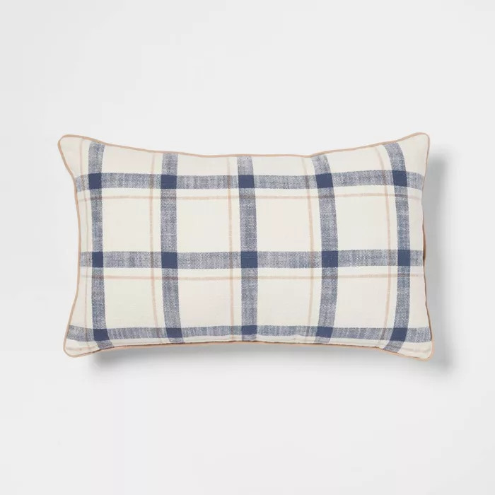 Woven Striped with Plaid Reverse Throw Pillow - Threshold™ | Target
