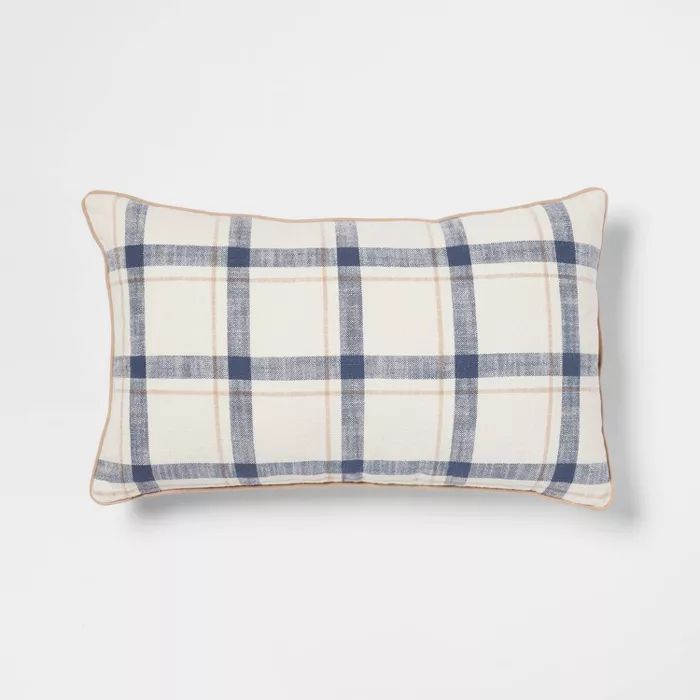 Woven Striped with Plaid Reverse Throw Pillow - Threshold™ | Target