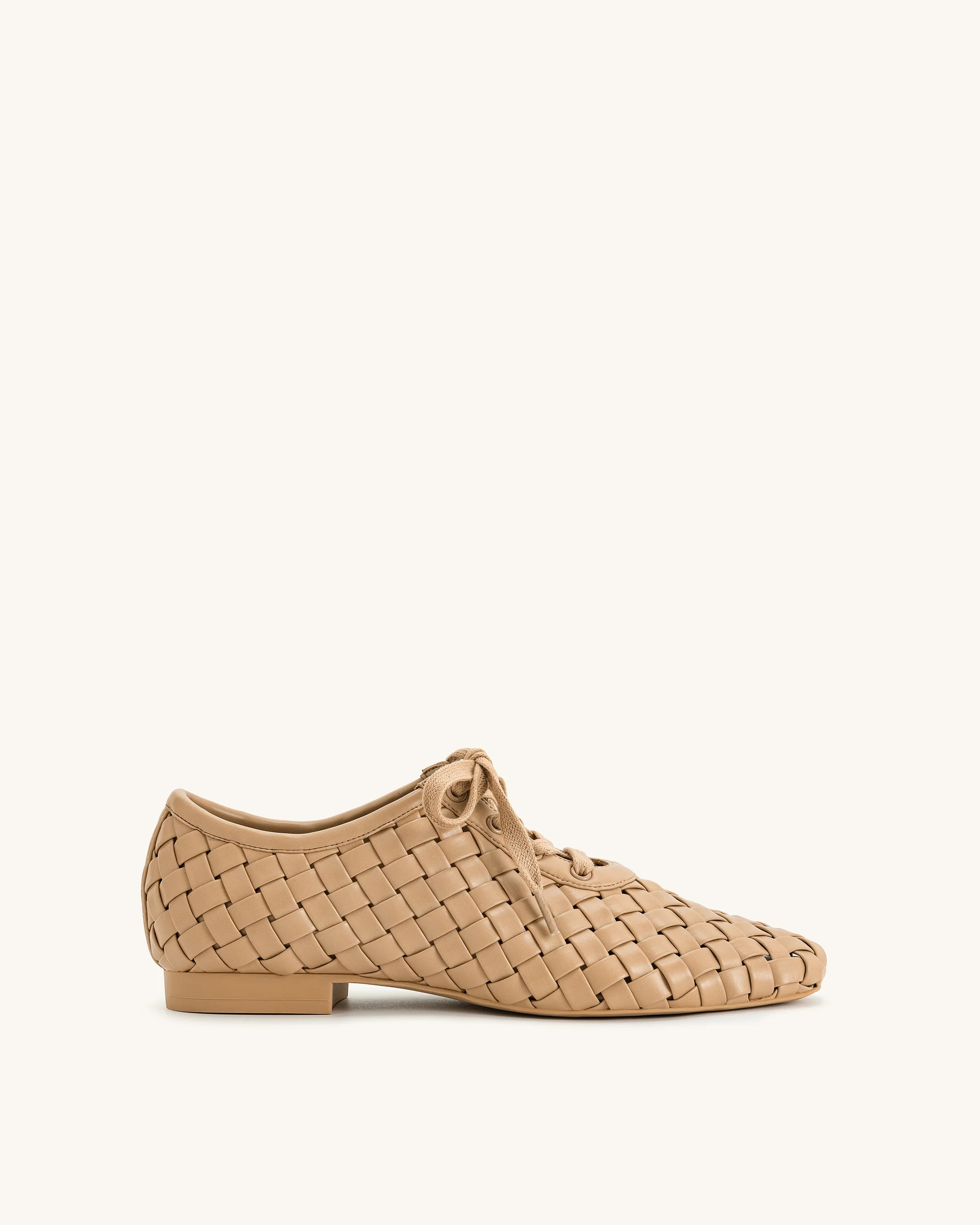 Kayla Weave Strap Flat Shoes - Apricot | JW PEI US