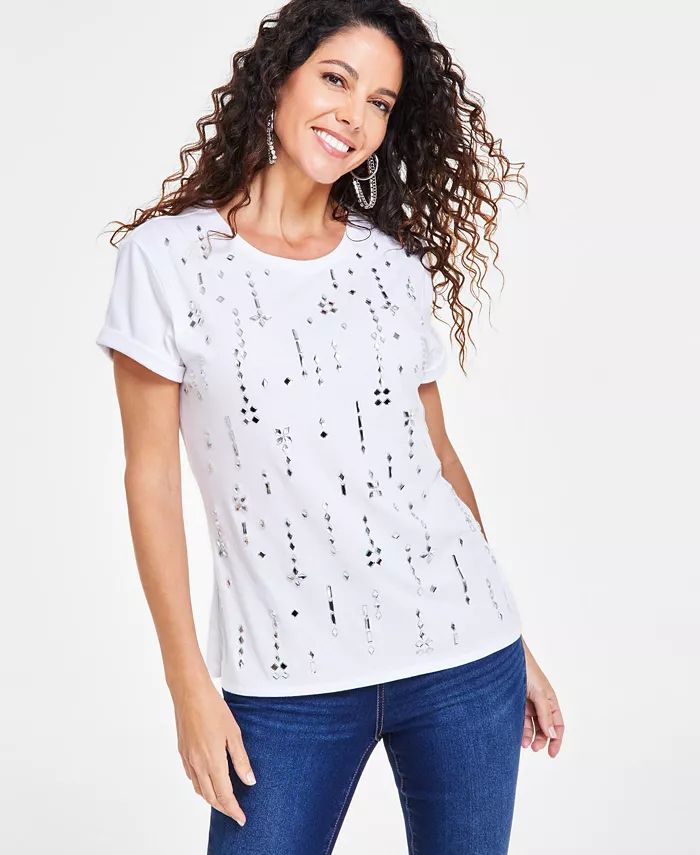 Women's Embellished Cotton Top, Created for Macy's | Macy's