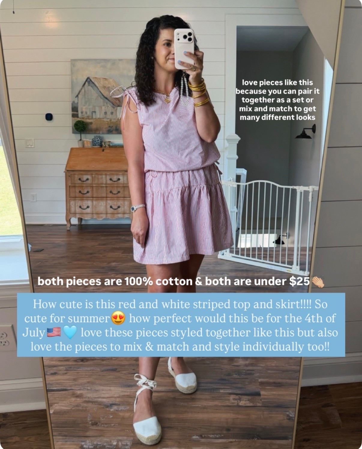Outfits I’ve been reaching for on repeat this summer☀️🩷

As a mom, I want pieces that are comfortable enough for everyday life but still make me feel put together!! Chasing my toddler, working from home, running errands, playground dates, lunch with friends, church, Bible studies, going out to eat… I need outfits that can do it all 👏🏼 

The best part? Most of these are 100% cotton, which means they’re made from natural fibers that are lightweight, breathable, and perfect for hot summer days🌿 Trying to avoid wearing plastics and synthetic fibers as much as possible, except for occasionally here or there with an athletic outfit. And this is to show you - you can still look cute and be lowtox and prioritize your health, dressed in natural fibers✨ 

These are the pieces I’m genuinely loving and wearing on repeat this summer🩵🌴🌸

Which look is your favorite? Let me know below!!

#everydaystyle #momstyle #matchingset #summerstyle #affordablestyle #momstyle #momfit #momoutfit #everydayoutfit #set #matchingset #femininefashion #outfitinspo #summer #summerstyle #summerfashion #dress #dresses #dresslover #spring #springstyle #springfashion #springdress #ootd #summerdress #style #fashion #brunch #preppy #preppystyle #grandmillenial #grandmillenialstyle #ladies #ladiesfashion #ladiesstyle #classic #classicstyle #chic #timeless #timelessstyle #sale #salealert #majorsale #deal #dealoftheday #lookforless #desingerlookalike #affordable #affordablefashion #affordablestyle #budgetfriendly #budgetstyle #styleonabudget #amazon #amazonstyle #amazonfashion #target #targetstyle #oldnavy #quince #tuckernuck #tuckernucking #momlife #momfit #momoutfit #everydaystyle #affordabledresses #naturalfiber #lowtox #cotton #linen #crunchymom #healthymom #wellness #summeroutfit #patriotic #patrioticstyle #redwhiteandblue #4thofjuly #fourthofjuly @Target @Zappos @Soludos

#LTKmomlife #LTKootd #LTKSaleAlert